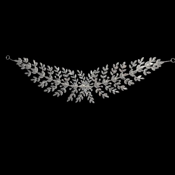 Crystal Rhinestone Bridal Hair Vine Headpiece Floral Leaf wedding bride - Picture 3 of 5